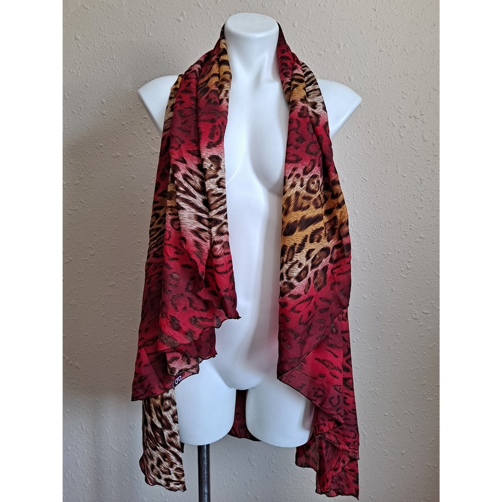 Sleeveless Sheer Leopard Cardigan